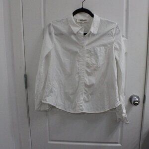 Diane Von Furstenberg DVF Button Down Lace Back Long Sleeve Shirt White Size 6